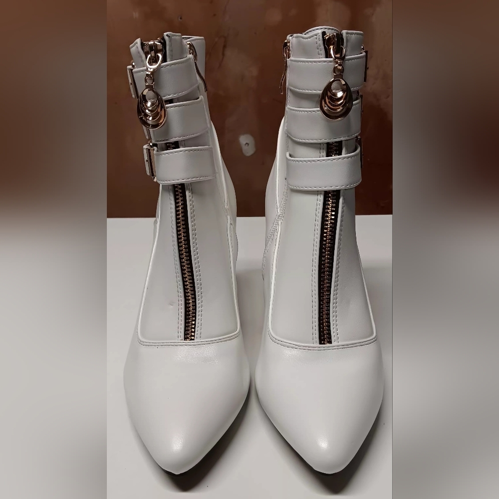 Ankle Boots Kitten Heel Winter White